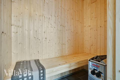 Luksushus nr. 514 er blandt andet udstyrret med en dejlig sauna.