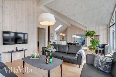 Sofahjørnet i luksushus 488 i Sydjylland.