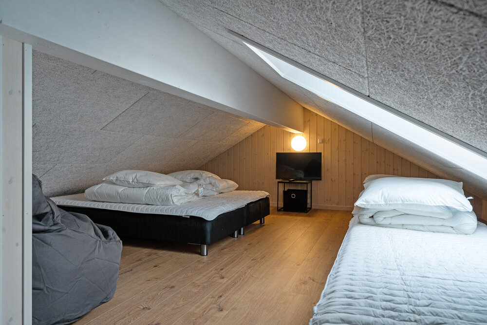 Nogle af de 18 sovepladser findes på hemsen i luksushus nr. 520