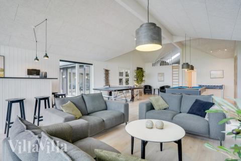 Sofahjørnet i luksushus 530 i Sydjylland.