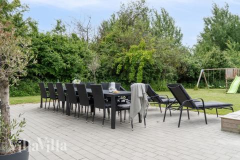 Stor terrasse ved luksushus nr. 527 i Nordsjælland.