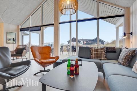 Sofahjørnet i luksushus 524 i Sydjylland.