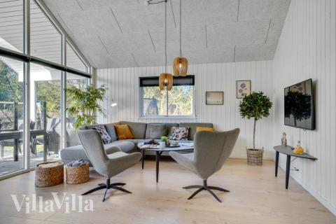 Sofahjørnet i luksushus 536 i Vestjylland.