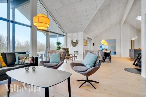 Sofahjørnet i luksushus 537 i Sydjylland.