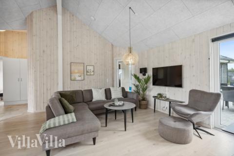 Sofahjørnet i luksushus 535 i Vestjylland.