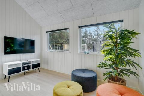 Sofahjørnet i luksushus 540 i Vestjylland.