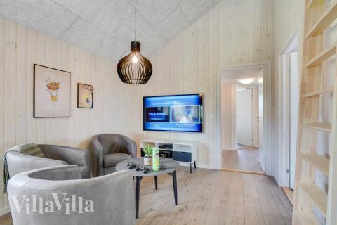 Sofahjørnet i luksushus 547 i Limfjorden.