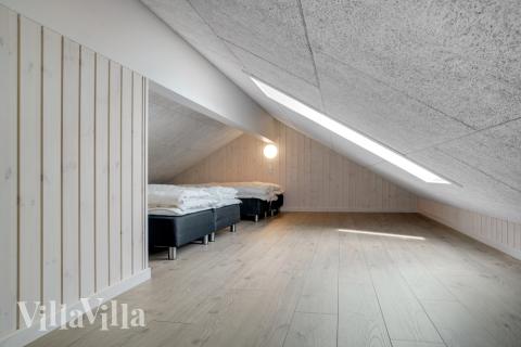 Nogle af de 18 sovepladser findes på hemsen i luksushus nr. 547