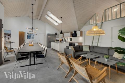 Sofahjørnet i luksushus 571 i Sydjylland.