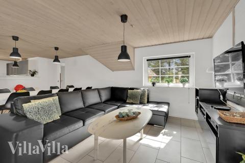 Sofahjørnet i luksushus 574 i Vestjylland.