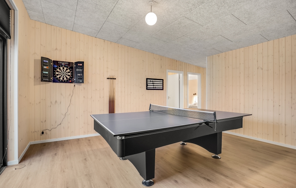 Luksushus 581 til 16 personer byder på et stort aktivitetsrum med bl.a. billard og dart