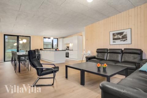 Sofahjørnet i luksushus 581 i Østjylland.