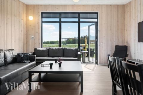 Sofahjørnet i luksushus 604 i Østjylland.