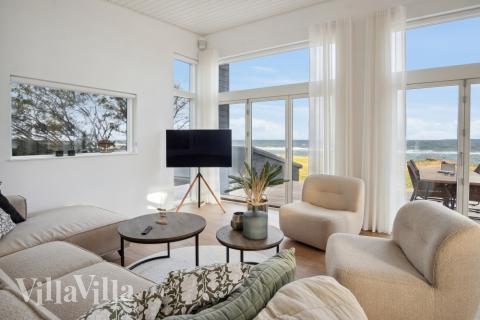 Sofahjørnet i luksushus 606 i Østjylland.