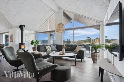 Sofahjørnet i luksushus 610 i Vestjylland.