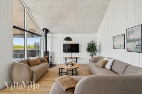 Sofahjørnet i luksushus 617 i Fyn og øer.