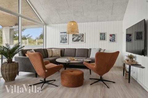 Sofahjørnet i luksushus 624 i Sydjylland.