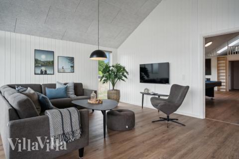 Sofahjørnet i luksushus 632 i Sydjylland.