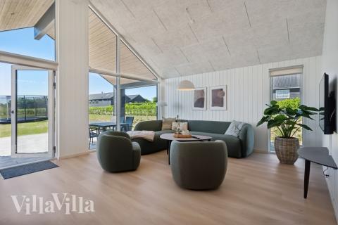 Sofahjørnet i luksushus 633 i Sydjylland.