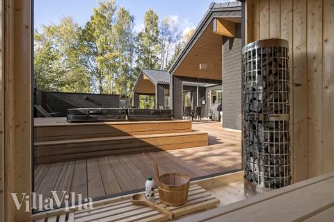 Luksushus nr. 638 er blandt andet udstyrret med en dejlig sauna.