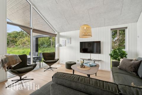 Sofahjørnet i luksushus 818 i Østjylland.