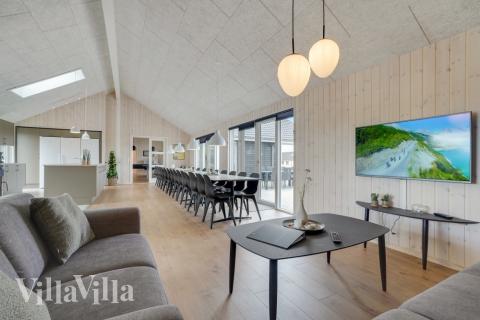 Sofahjørnet i luksushus 830 i Østjylland.