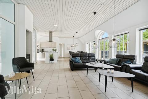 Sofahjørnet i luksushus 678 i Vestjylland.