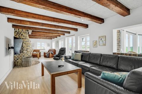 Sofahjørnet i luksushus 679 i Vestjylland.