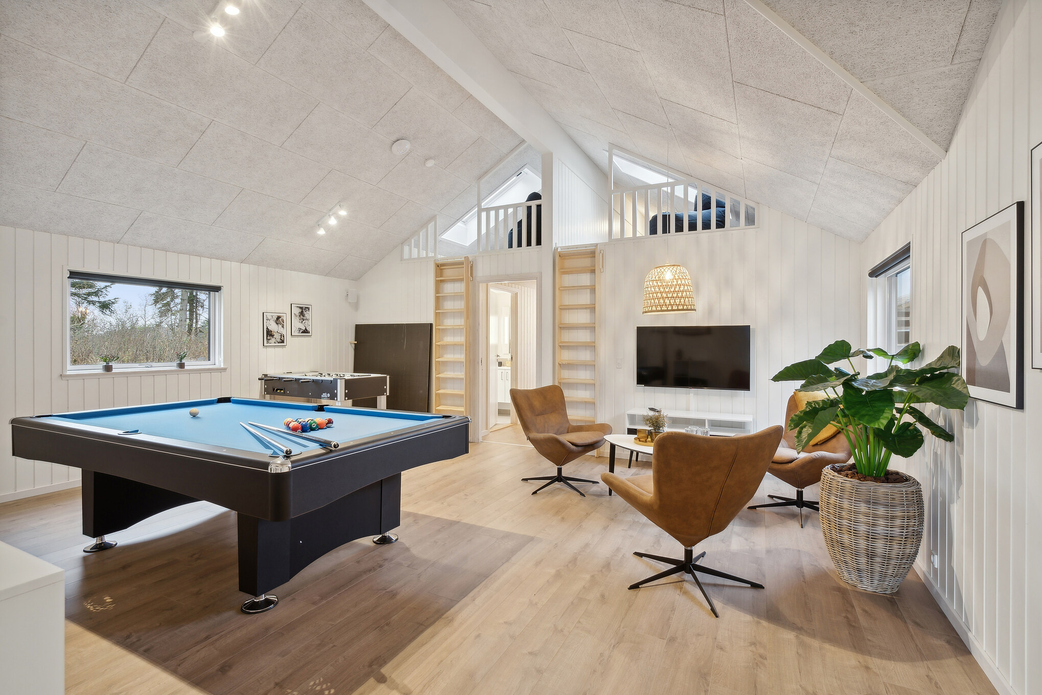 Ud over de mange timer, man kan bruge i husets pool-afdeling, så byder luksushus 647 også på billard/bordtennis og dart