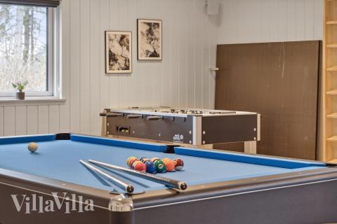 Luksushus 647 til 14 personer byder på et stort aktivitetsrum med bl.a. billard og dart