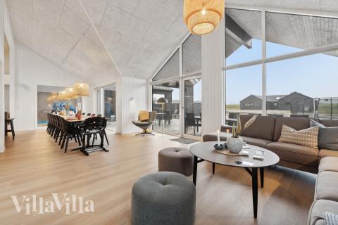 Sofahjørnet i luksushus 630 i Fyn og øer.