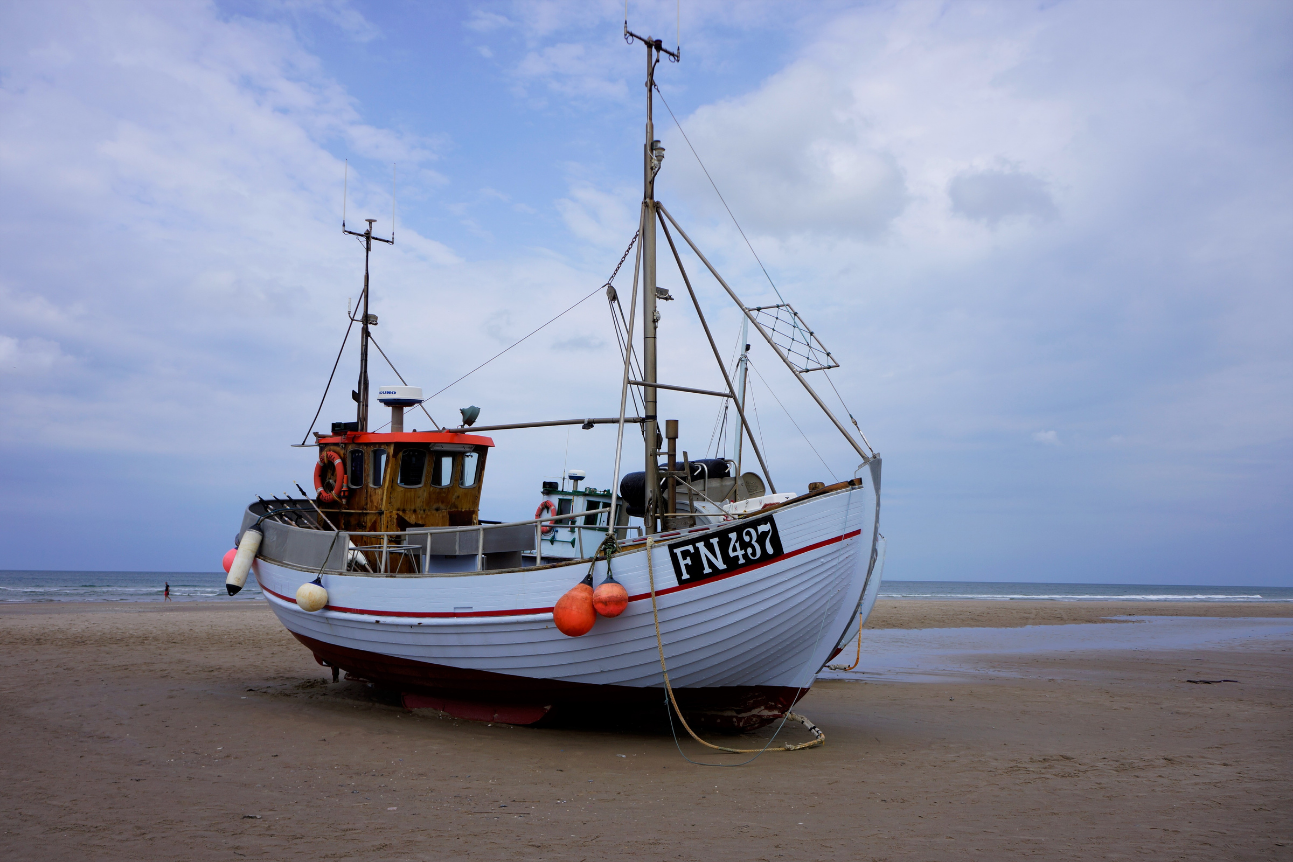 Den dejlige strand nær luksushus 669 ved Nordjylland.