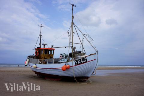 Den dejlige strand nær luksushus 669 ved Nordjylland.