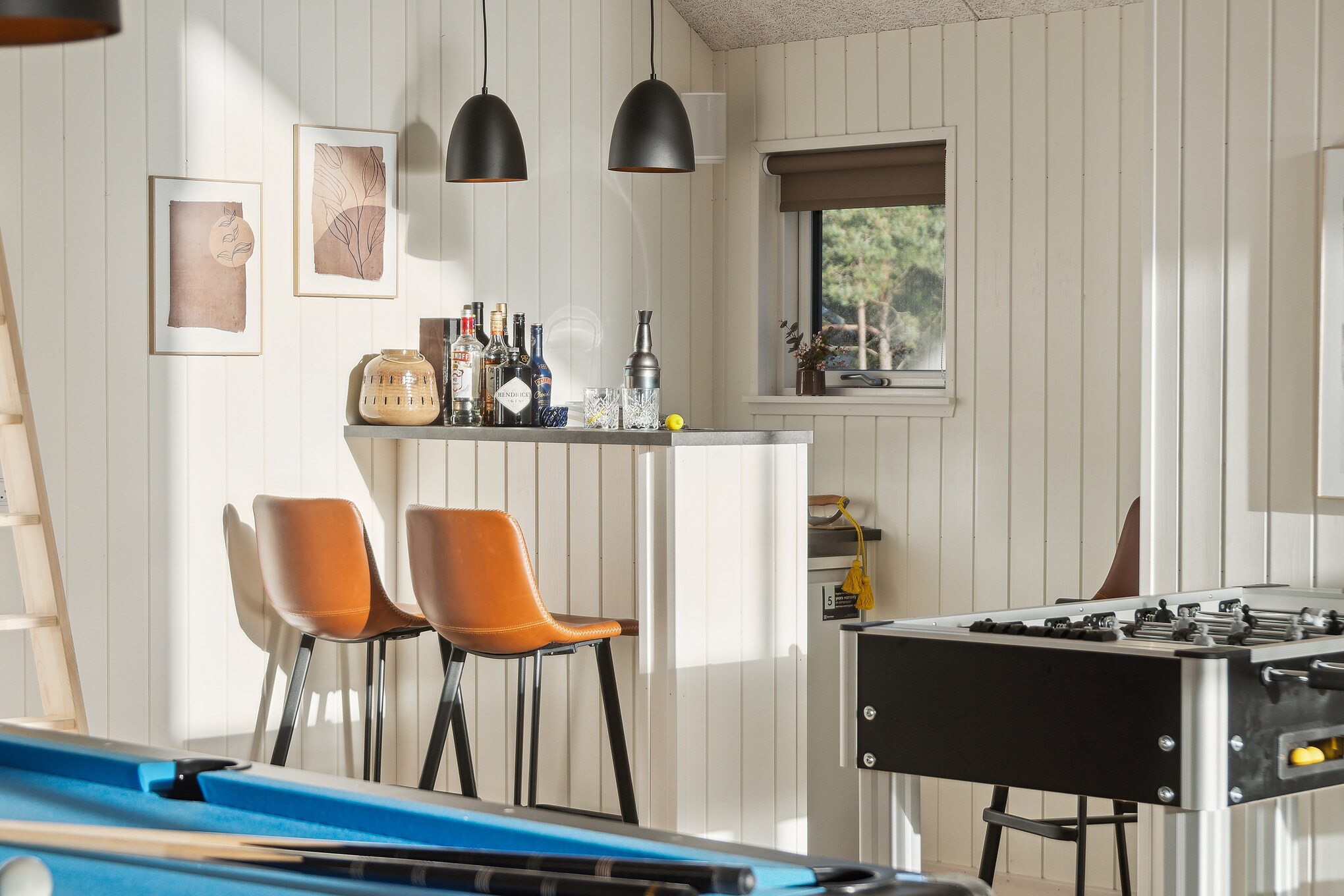 Dyst i sommerhusets aktivitetsrum, når I besøger luksushus nr. 653 i Vestjylland.