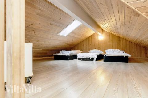 Nogle af de 18 sovepladser findes på hemsen i luksushus nr. 218