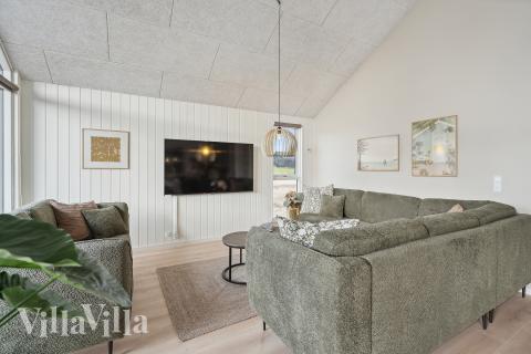 Sofahjørnet i luksushus 663 i Sydjylland.