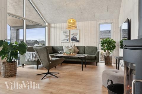 Sofahjørnet i luksushus 655 i Fyn og øer.