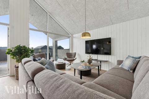 Sofahjørnet i luksushus 665 i Fyn og øer.