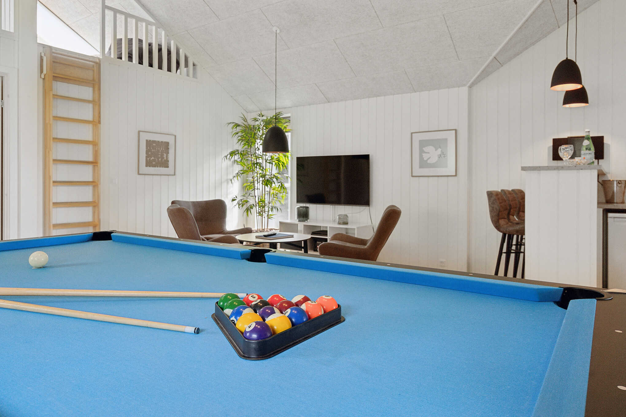 Ud over de mange timer, man kan bruge i husets pool-afdeling, så byder luksushus 668 også på billard/bordtennis og dart