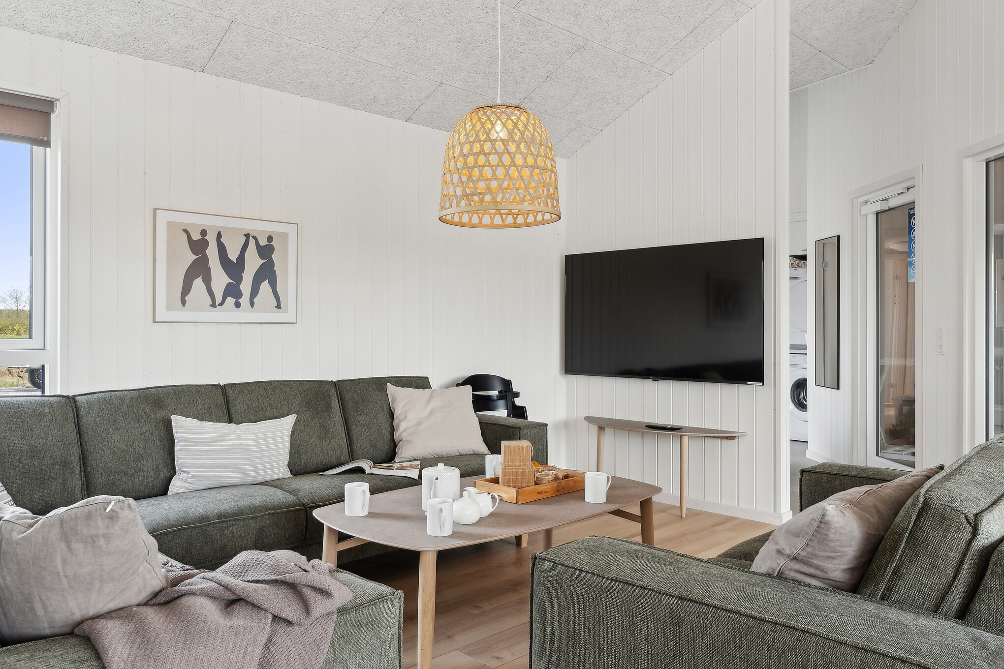 Sofahjørnet i luksushus 656 i Nordjylland.
