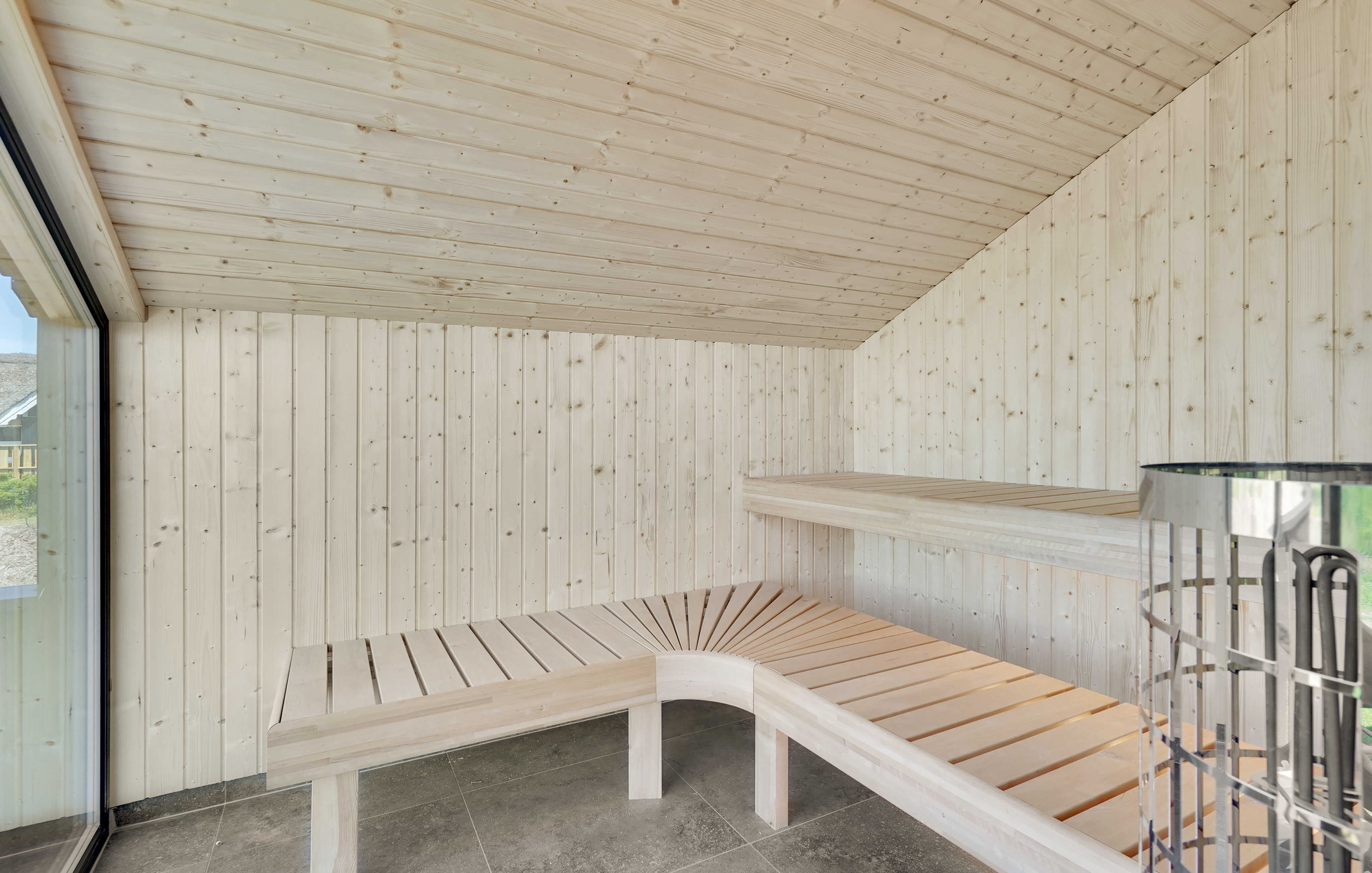 Luksushus nr. 909 er blandt andet udstyrret med en dejlig sauna.