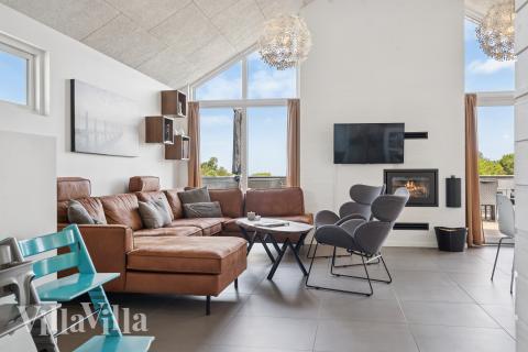 Sofahjørnet i luksushus 690 i Østjylland.