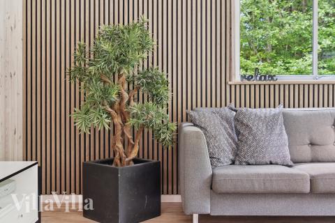 Sofahjørnet i luksushus 320 i Østjylland.