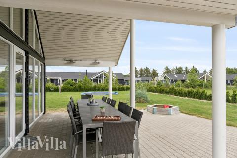 Stor terrasse ved luksushus nr. 458 i Vestjylland.