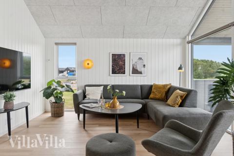 Sofahjørnet i luksushus 668 i Fyn og øer.