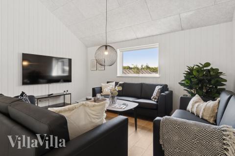 Sofahjørnet i luksushus 817 i Østjylland.