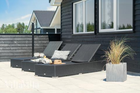 Stor terrasse ved luksushus nr. 475 i Vestjylland.