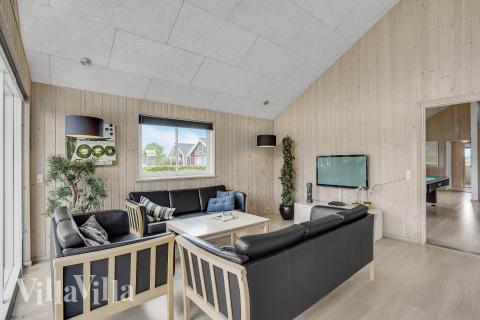 Sofahjørnet i luksushus 281 i Sydjylland.