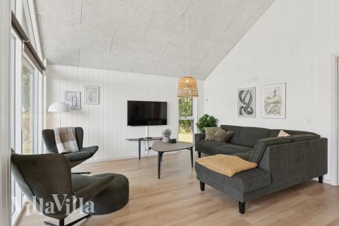 Sofahjørnet i luksushus 616 i Fyn og øer.