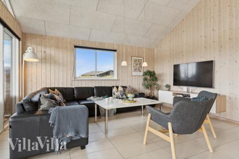 Sofahjørnet i luksushus 292 i Vestjylland.